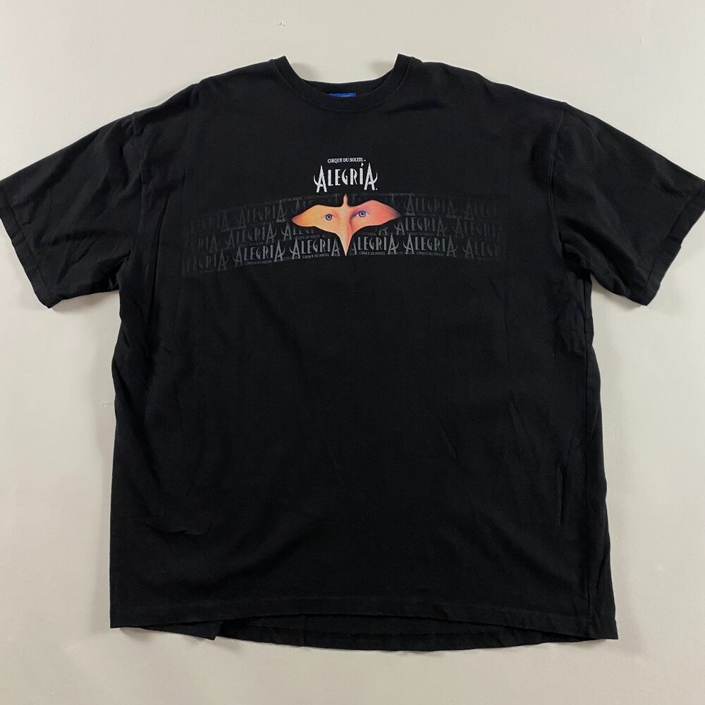 Vintage Cirque Du Soleil Alegria T Shirt Adult Size XL 2XL Black Cotton